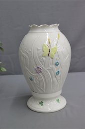 Vintage BELLEEK Hurricane SUMMER GARDEN Vase