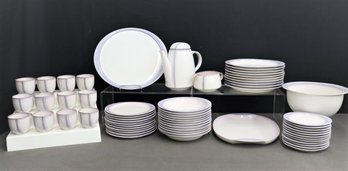 Partial Set Thomas/Germany  Mauve Stripe Ceramic Dinnerware