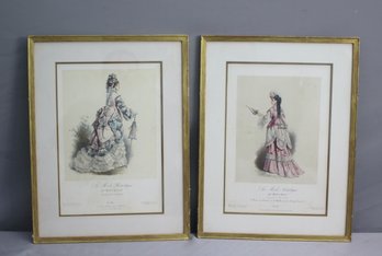 A Pair Of Vintage Reproduction Prints From Gustave Janet's La Mode Artistique  No. 61 & No. 105