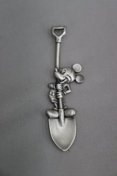 Vintage 1980s Walt Disney Productions - Mickey Mouse Souvenir Pewter Collectible Shovel Spoon