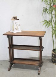 Rustic Farmhouse Style Three Tier Standing Shelf Unit  Mission Style