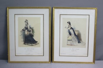 A Pair Of Vintage Reproduction Prints From Gustave Janet's La Mode Artistique  No. 63 & No. 78