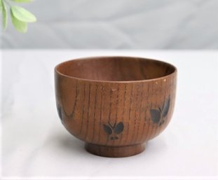 Vintage Carved Wooden Rice Bowl/Small Asian Bowl