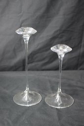 Set Of 2 Vintage Kosta Boda Fanfare Candleholders Designed By Kjell Engman