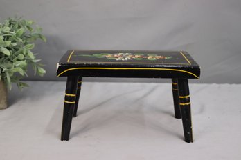 A 1970 Painted Wood Footstool Built In Intercourse Pennsylvania, Really...look At Bottom Of Stool