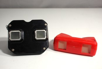 Vintage View-Master Lot - Classic Stereoscope And Red Viewer