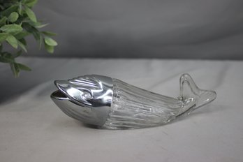 Vintage 1960s Nut Whale Germany Nuss Wal Glass Chrome Snack Dispenser