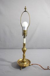 Vintage Brass Footed Table Lamp