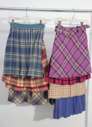 Rack G--Group Lot Of Vintage Plaid Mini Skirts-size Range