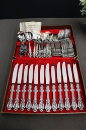 Huge Lot Of Georgian House 18-8 Stainless Flatware In Box With Original Fortunoff Receipt