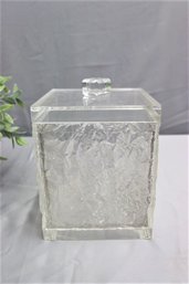 Vintage Lucite Ice Bucket With Inner Lining And Lid