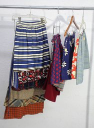Rack G--Group Lot Of Vintage Plaid And Patterned Mini Skirts