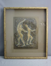 Original Bimetallic Figurative Relief In Shadowbox Frame, Signed A. Harmon