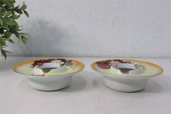Set Of 2 Vintage E.P.P. & Co Japanese Porcelain Bowl Ashtrays