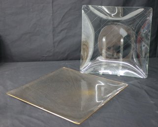 Two (2) 1960s Glass Dish