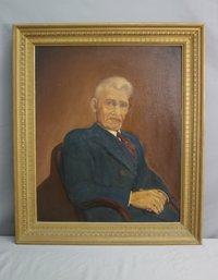 Vintage Oil On Board Patriarch Portrait Signed By Artist Jules G. Harmon In Very Fine Frame