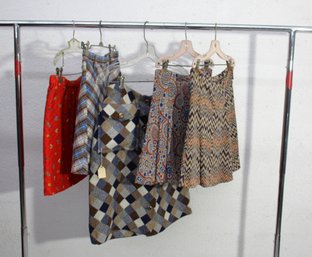 Rack G--Set Of 5 Vintage Mini Skirts-range Size