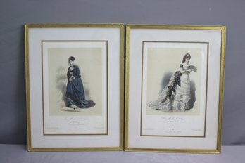 A Pair Of Vintage Reproduction Prints From Gustave Janet's La Mode Artistique  No. 28 & No. 84