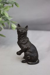 Vintage Curious Black Cat Chalkware Figurine