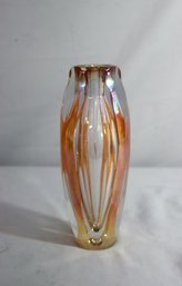 Vintage Brian Maytaim  Orange Art Glass Vase- 1981 CSTV 174