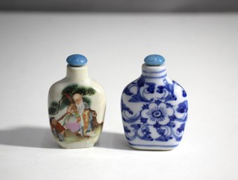 Two Chinese Porcelain Snuff Bottles