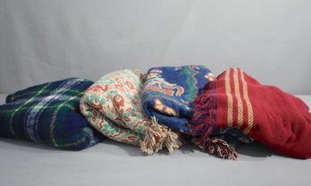 Group Lot Of 4 Throw Blankets