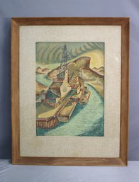 Vintage Leon Bibel Color Serigraph In Color, Framed