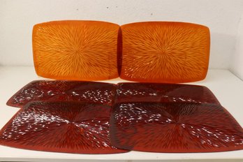 Mid Century Modern Amber Lucite Placemats