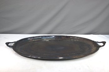 Vintage Silverplate Large Oval Tray With Handles