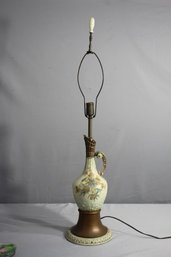 Vintage Porcelain Pitcher Mounted As Table Lamp ***needs To Be Rewired