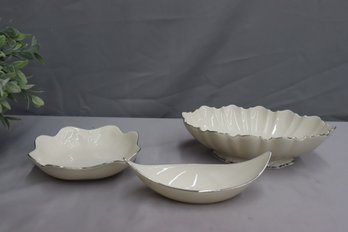 Group Lot Of 3 Lenox Porcelain Bowls (3 Different Sizes/styles)