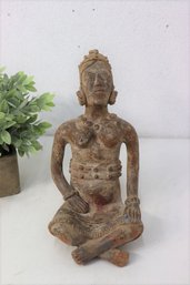 Mayan Style Seated Shaman Pottery Figure