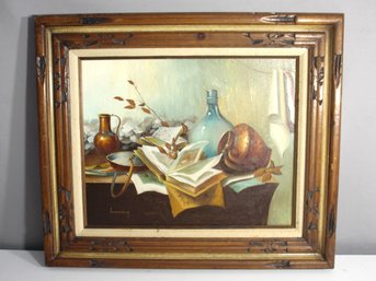 Still Life Of Books And Bottles (Signed By Loary)