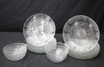 Group Lot Of Arcoroc Fleur Plates And Bowls