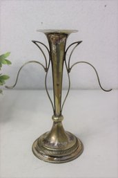 Art Nouveau Style Silver Plated Candlestick