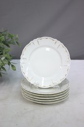 Group Lot Of 6 Haviland & Co. Limoges Gold On White Plates