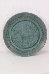 Large  MCM Pottery Green/Blue Platter