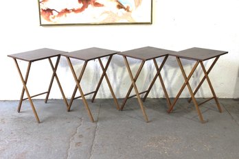 Vintage Folding Tray Table With Formica Tops