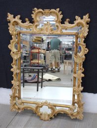 Chinese Chippendale Style Ornate Gold Mirror'