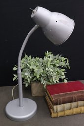 Classic Grey Painted Metal Gooseneck Small Task Lamp