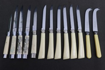 Group Lot Of Assorted Vintage Knives By Solingen, Forgecraft, And Sydney Faber & Son