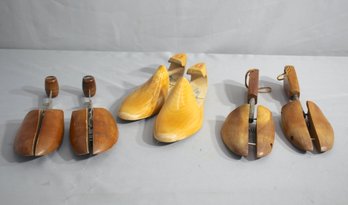 Group Lot Of 3 Wooden Shoe Trees