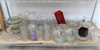 Shelf Lot Of Glass