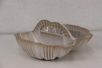 Italian Pottery Two Section Arch Handle Serving Bowl