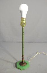 Vintage Jadeite Fired On Glass Base Desk Lamp With Chip