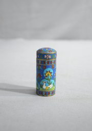 Vintage Chinese Cloisonne Small Lidded Capsule