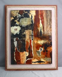 Original Abstract Mixed Media Sculptural Collage 'IF'  Cariota Signed/Marked By Artist