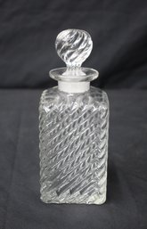 Antique Crystal Decanter With Twisted Design And Stopper