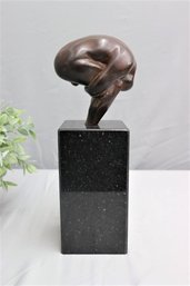 Male Bronze Statue Figurine On A Marble Base -Heavy. Signed  FER