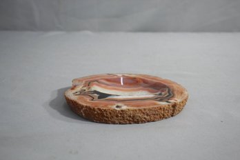 Polished Concave Brazilian Agate Geode Slice